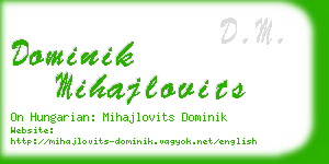 dominik mihajlovits business card